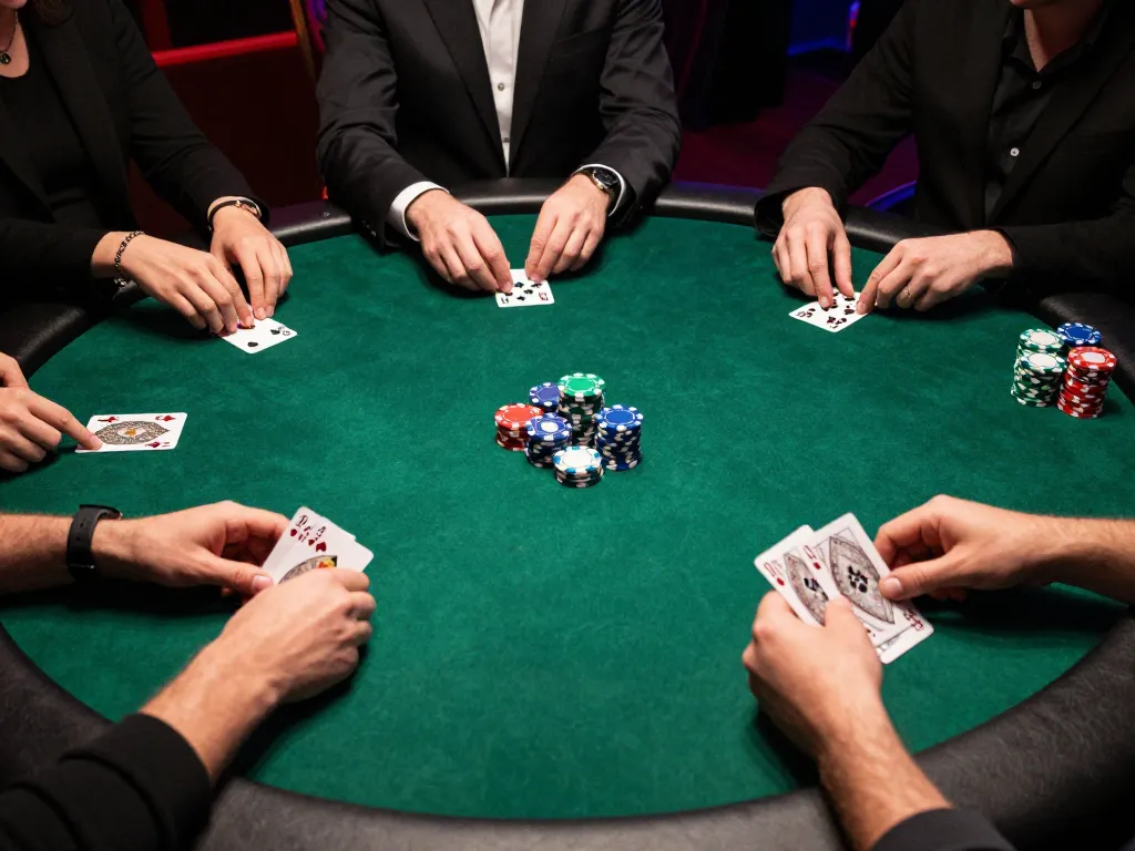 Experience the intensity of gameplay at https://www.dacsandatphanrang.com/ with players engaged in a high-stakes poker match.