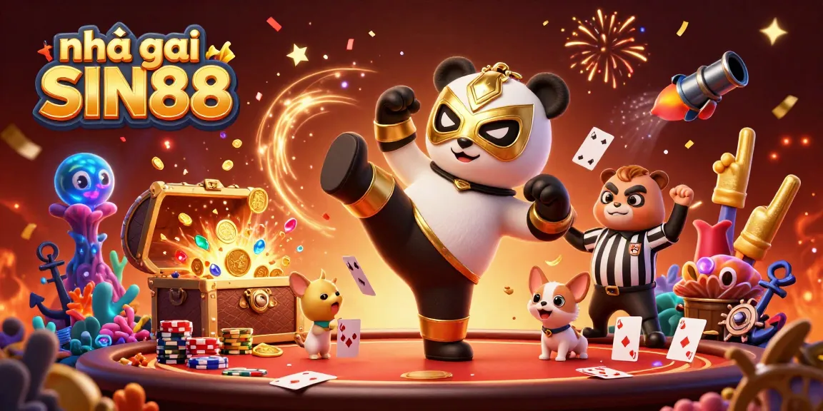 Experience the thrill of nhà cái SIN88 with a dynamic scene of gaming excitement, featuring colorful poker elements.