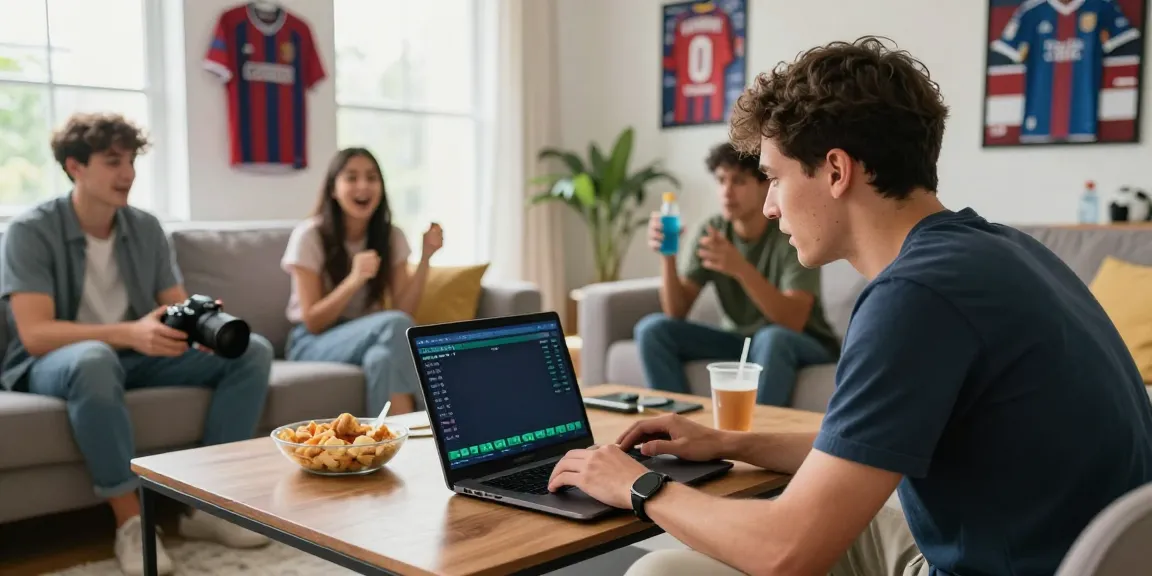 Engaging sports betting scene at https://statymuzona.lt/, showcasing friends enjoying live betting.