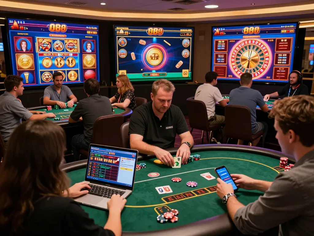Engaging gameplay at open888 casino, showcasing players interacting with a vibrant online gaming platform.