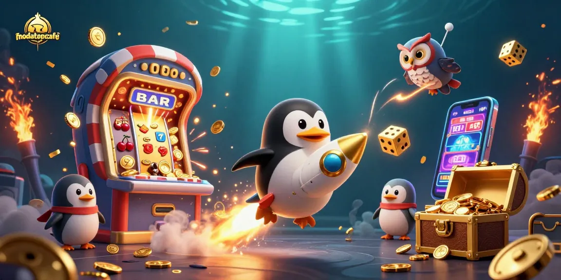 Spin the reels and win big at modatepecafe with vibrant casino-themed illustration.