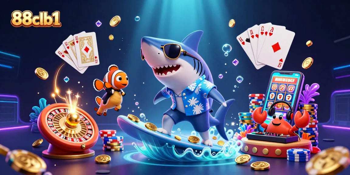 Experience the thrill of 88clb1 with vibrant casino elements and exciting underwater characters!