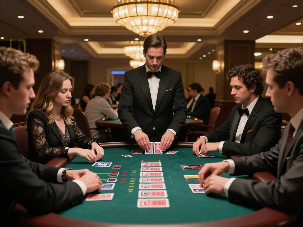 Experience strategic gameplay at nhà cái 888VI blackjack tables, players deeply engaged.