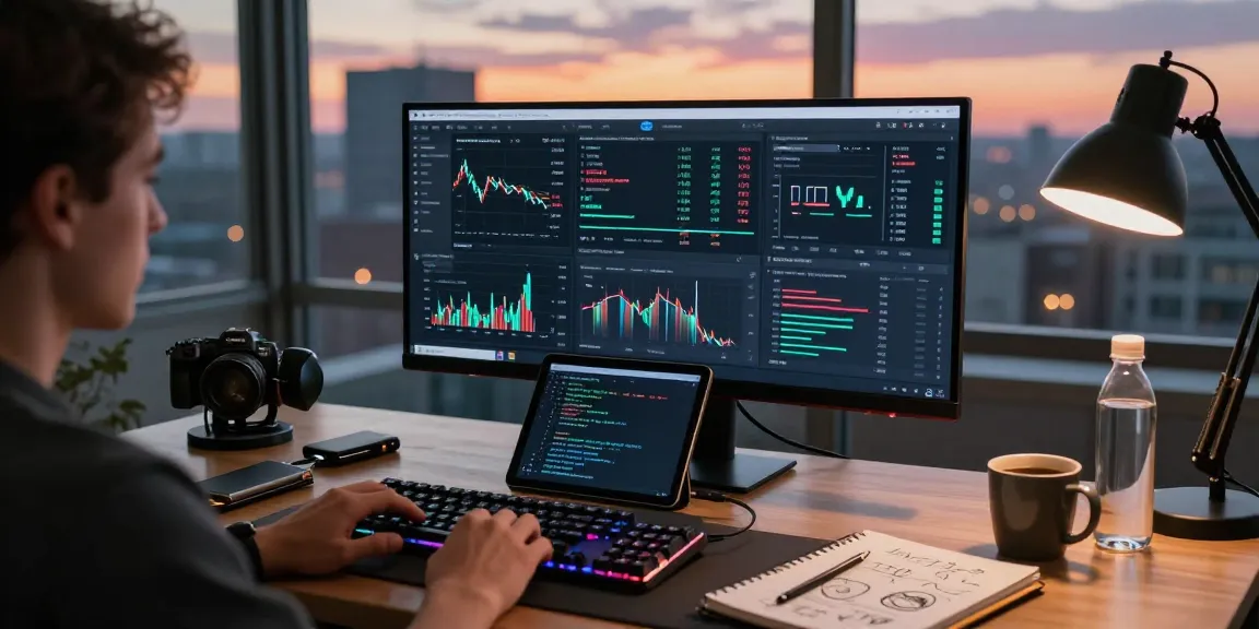 Cricbet trading analysis in a modern cryptocurrency workspace with live market charts and DeFi dashboards on multiple screens.