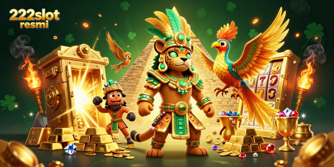 Mainkan slot online dengan 222slot resmi dan simbol keberuntungan dalam ilustrasi yang menakjubkan