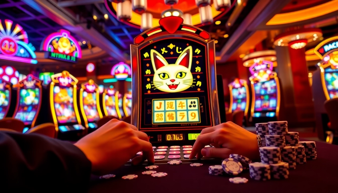 Experience the thrill of slot demo lucky neko at an exciting casino scene.