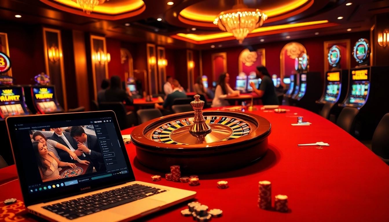 Players enjoying high-stakes gaming at LV 88 casino with roulette and poker excitement.