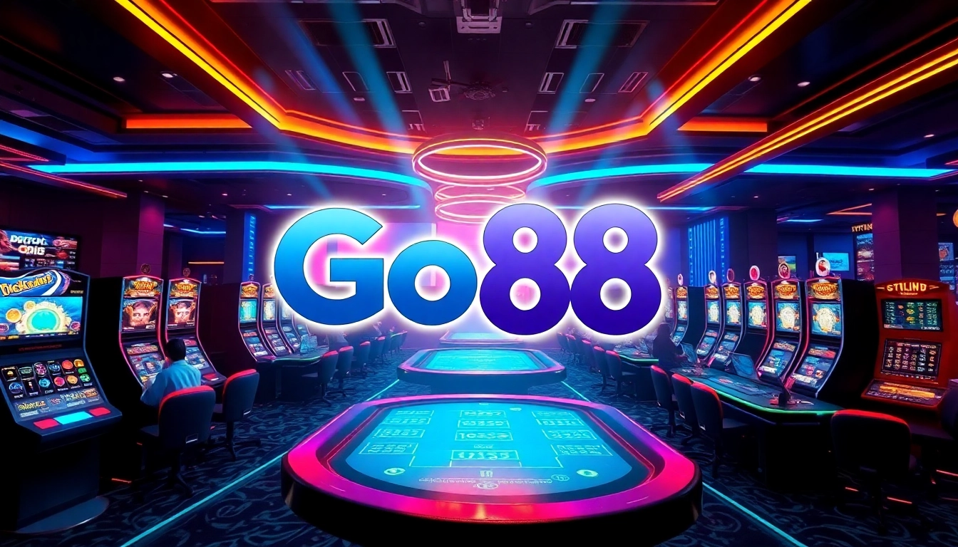 Engaging Go88 online gaming scene showcasing players and vibrant virtual casino elements.