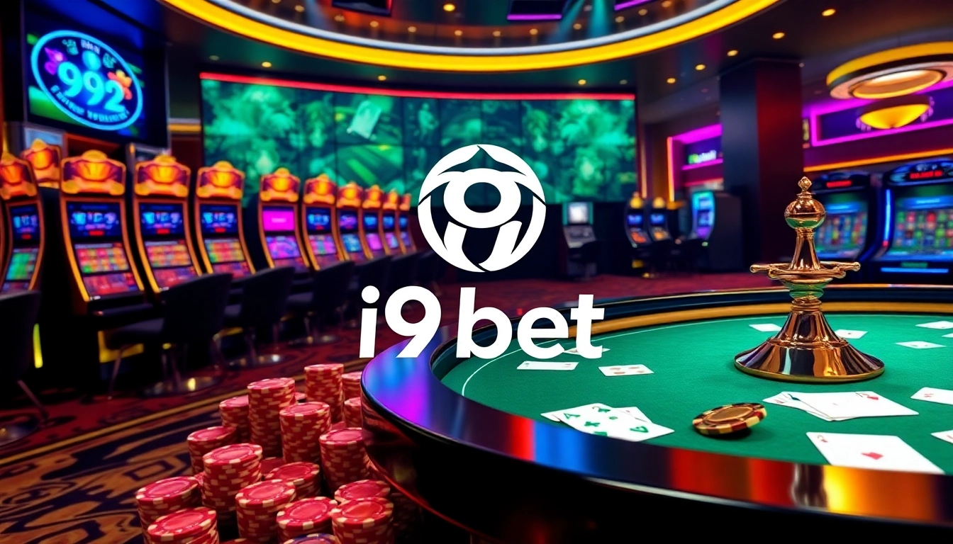 Exciting i9bet casino scene showcasing vibrant games and professional atmosphere.