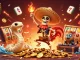 SIN88 celebrates with a mariachi rooster and friends amidst vibrant slot game elements.