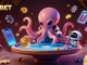 Engage with FABET's vibrant 3D casino scene featuring a playful alien octopus and dynamic crypto elements.