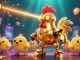 Engage in LU88's vibrant casino experience with a golden rooster robot and colorful game elements.