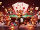 DABET showcases a 3D hyena casino scene with comedy, drinks, and poker excitement