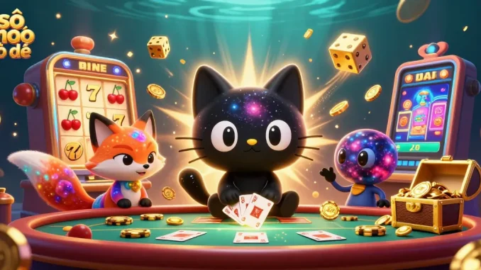 Engage in sổ mơ lô đề gameplay with enchanting cosmic characters and vibrant casino elements.