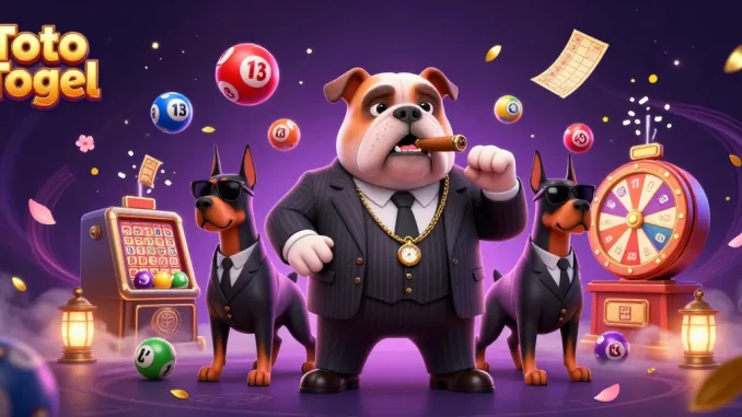 Toto Togel meriahkan permainan dengan bola lotere berwarna-warni dan suasana kasino yang dinamis.