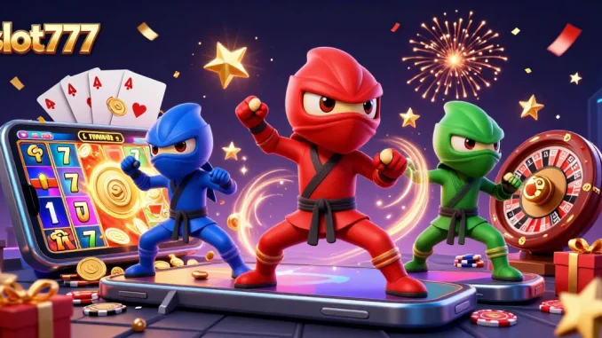 Win big with thrilling slot777 games showcased by colorful chameleon ninjas