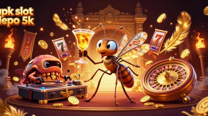 Experience thrilling gameplay with apk slot depo 5k in dynamic casino illustration showcasing engaging characters and elements.