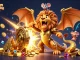 Experience thrilling action at Australian online gambling sites featuring a roaring chimera and treasure elements.