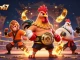 Seawin67 menghadirkan ilustrasi kasino dengan ayam Muay Thai dan kera Shaolin beraksi ceria.