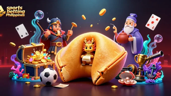 Engage in sports betting Philippines with vibrant 3D illustration featuring dynamic gambling elements.